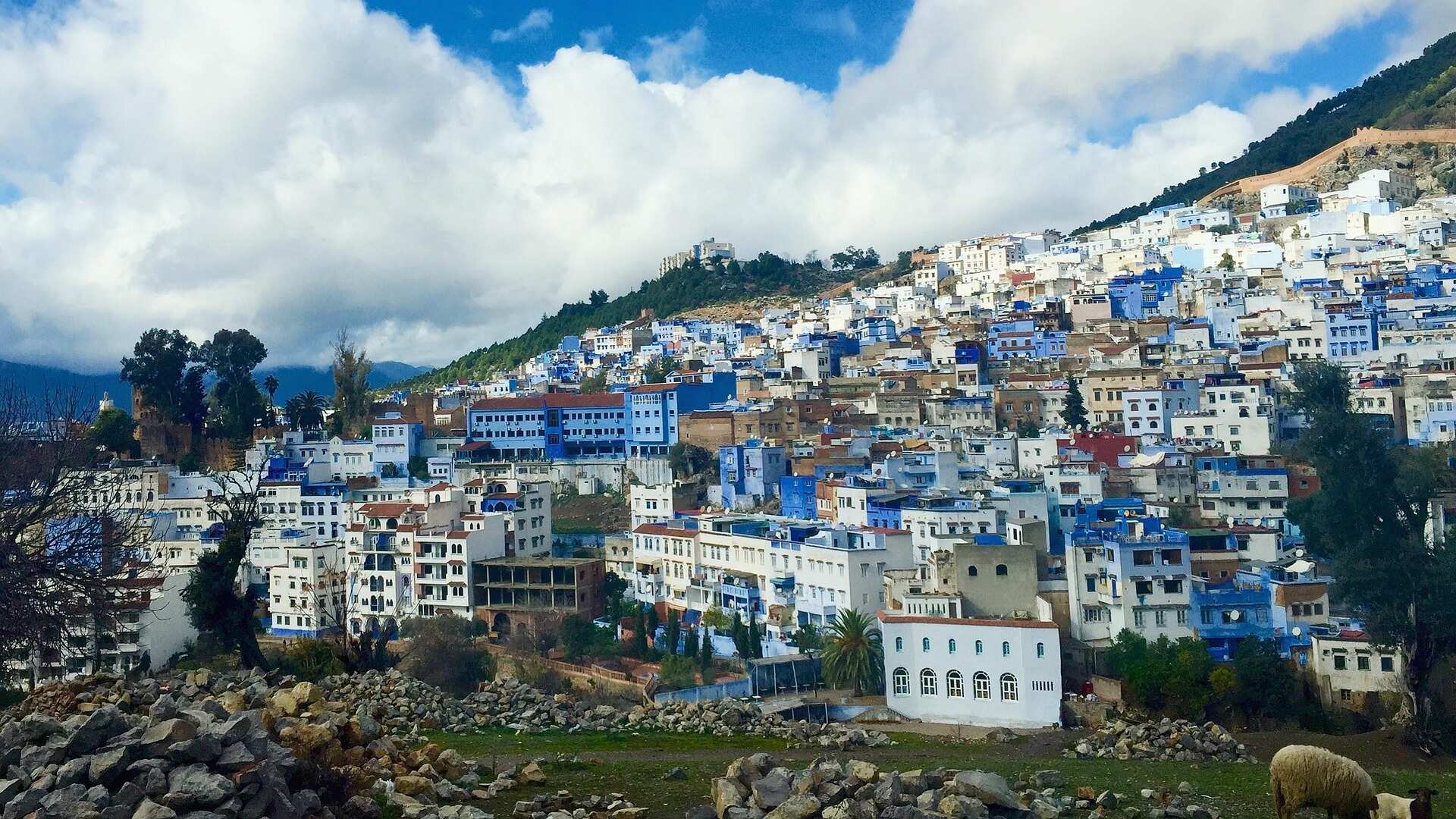 Vista de Chefchaouen entre las montañas